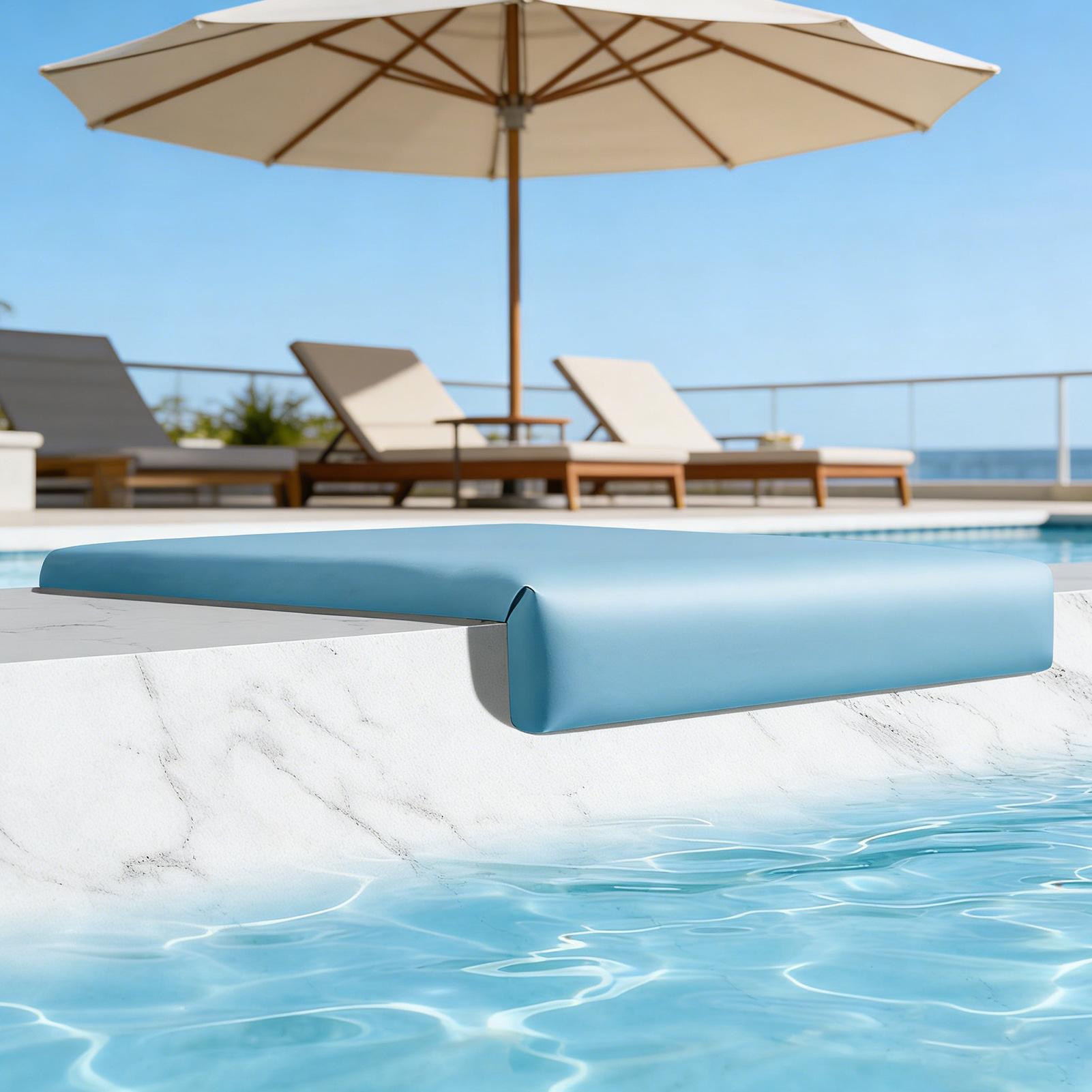 Outdoor Furniture Bench - مقعد سباحة محمول بجانب البحيرة، وسادة