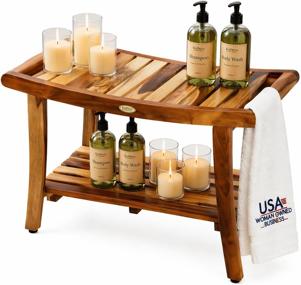 Outdoor Furniture Bench - مقعد استحمام خشبي من خشب الساج
