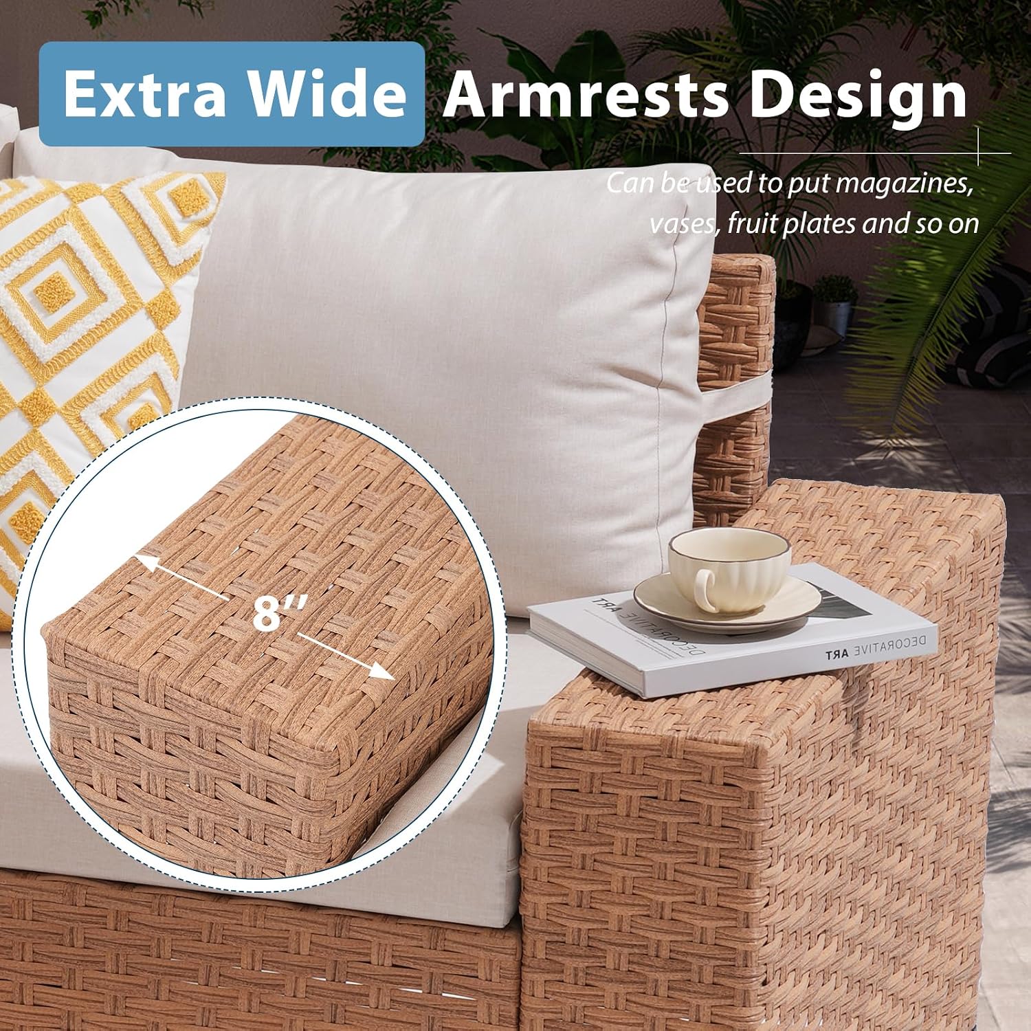 طقم أثاث خارجي مكون من 6 قطع،  - مراجعة Outdoor Furniture Rattan وسعره