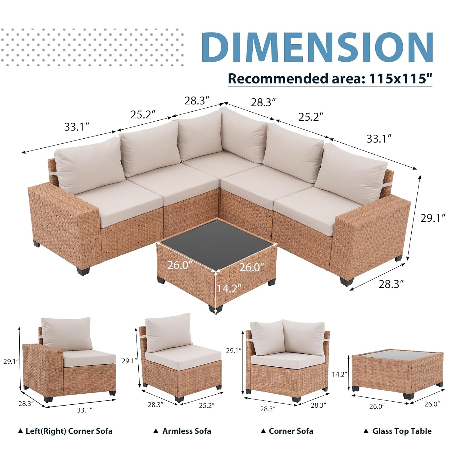 طقم أثاث خارجي مكون من 6 قطع،  - مراجعة Outdoor Furniture Rattan وسعره