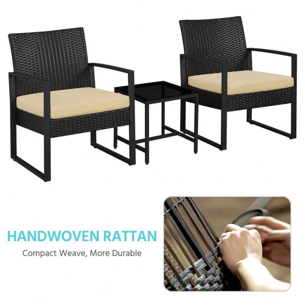 طقم أثاث خارجي من 3 قطع مصنوع  - مراجعة Outdoor Furniture Rattan وسعره
