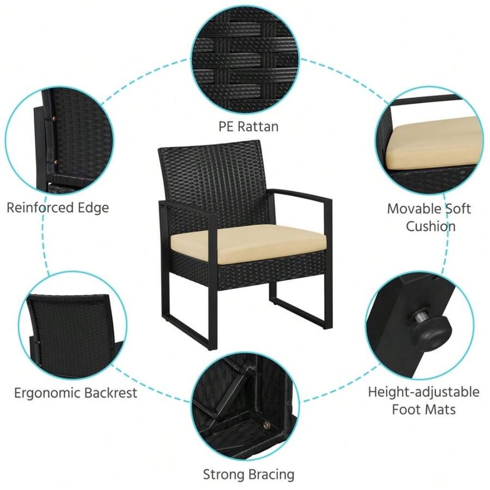 طقم أثاث خارجي من 3 قطع مصنوع  - مراجعة Outdoor Furniture Rattan وسعره