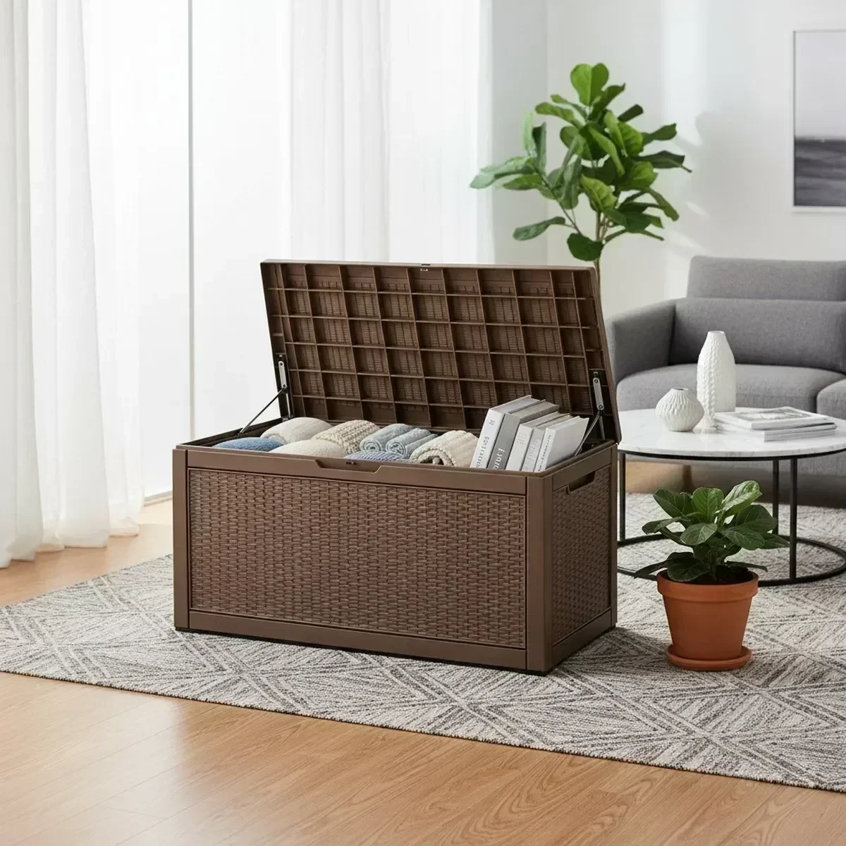 مقعد تخزين خارجي كبير مقاوم لل - مراجعة Outdoor Furniture Bench وسعره