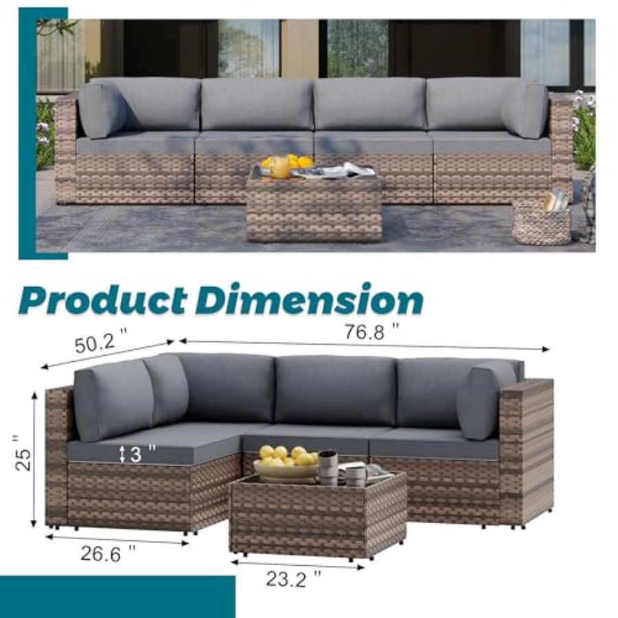 طقم أثاث فناء مكون من 5 قطع: أ - مراجعة Outdoor Furniture Rattan وسعره