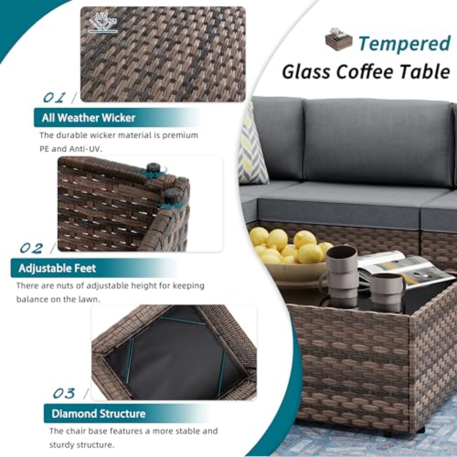 طقم أثاث فناء مكون من 5 قطع: أ - مراجعة Outdoor Furniture Rattan وسعره